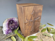 Load image into Gallery viewer, Celtic Cross Walnut Urn