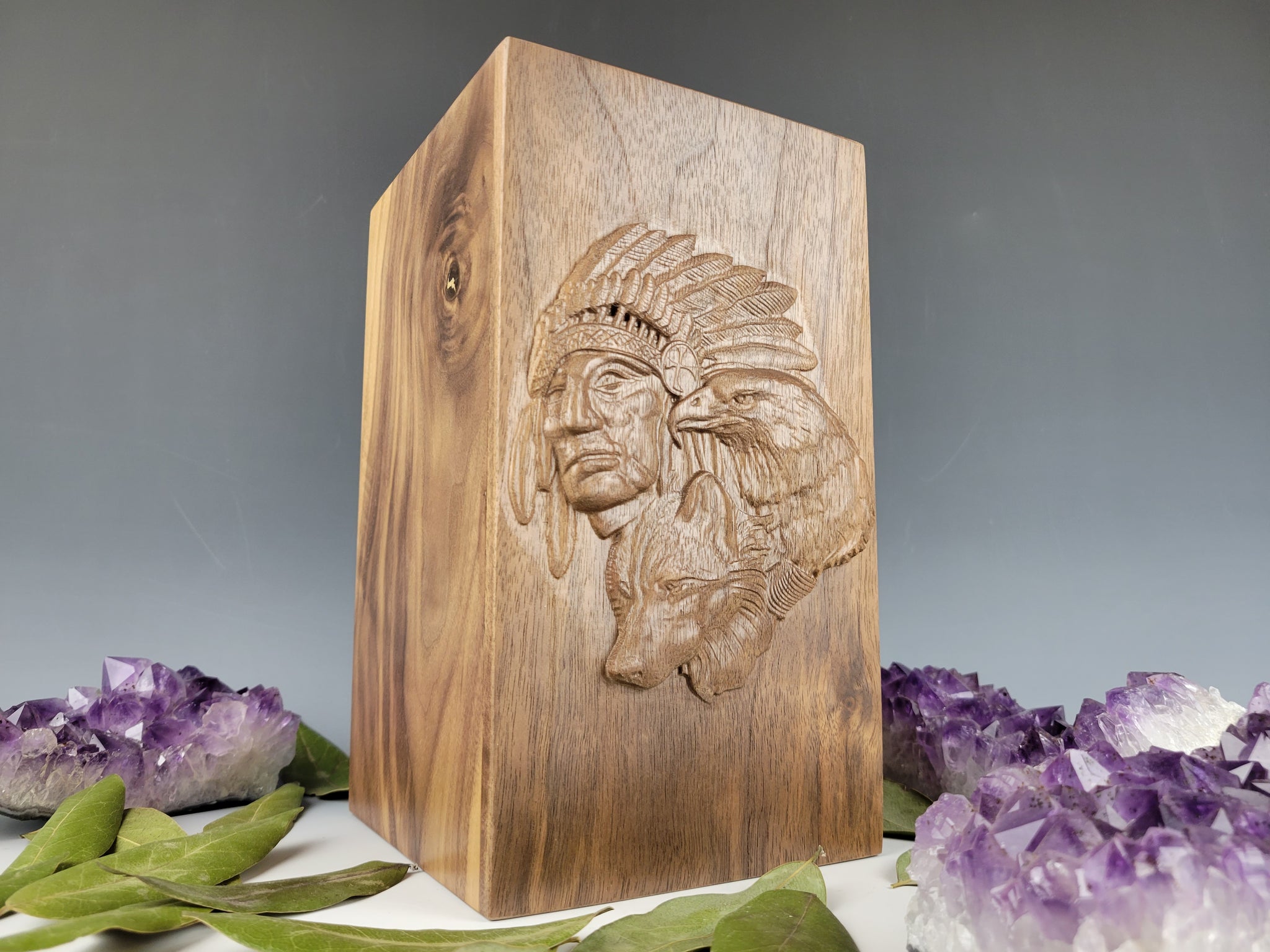 Native American Man Walnut Urn – mychalsmyrtle