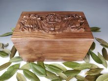 Load image into Gallery viewer, Large Walnut Urn with Religious carving
